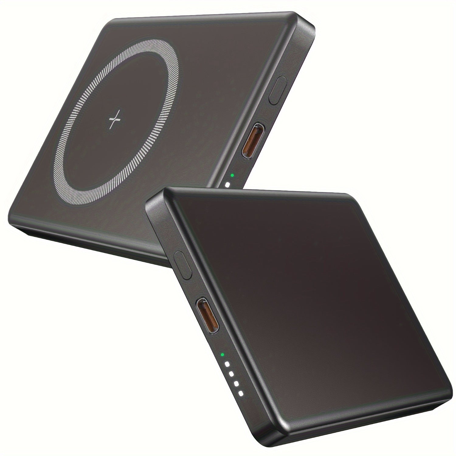 5000mAh Magnetic Wireless Power Bank With USB-C - Fast Charge Compatible For iPhone 15/14/13/12 & For Airpods, Portable Charger Piece