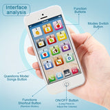 1 teléfono inteligente interactivo YS para niños, 8 modos de carga USB, iluminación ambiental, aprendizaje de idiomas, juguete educativo para bebés, regalo ideal de Navidad.
