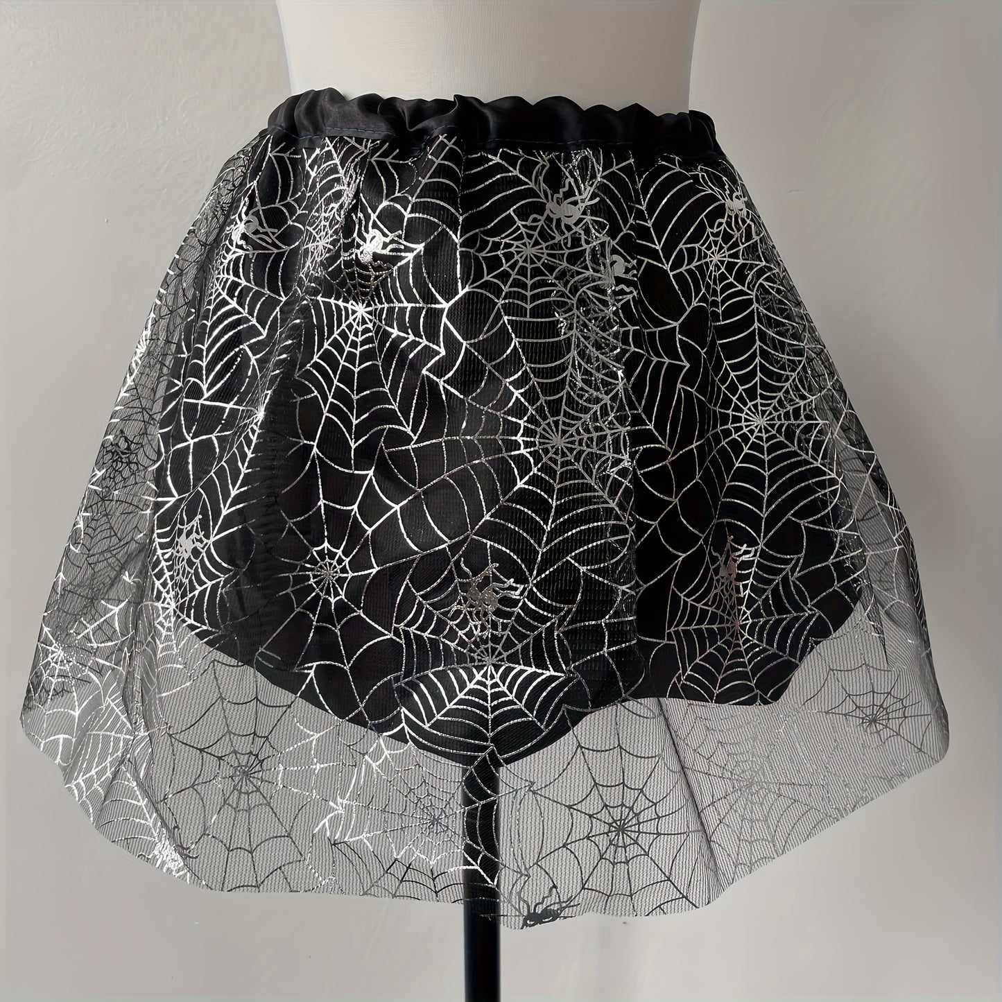 Halloween Party Dress Up Supplies, Tutu Mesh Skirt, Spider Web Cartoon Shape Short Skirt, Suitable For Festival Raves, Dance Performances And Other Occasions