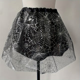 Artículos para disfraces de Halloween, falda de malla con tutú, falda corta con dibujos de telaraña, ideal para festivales, espectáculos de baile y otras ocasiones.