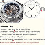 Reloj mecánico automático para hombre: esqueleto de diamantes de imitación 3D, acero inoxidable, estilo deportivo y profesional, regalo perfecto.