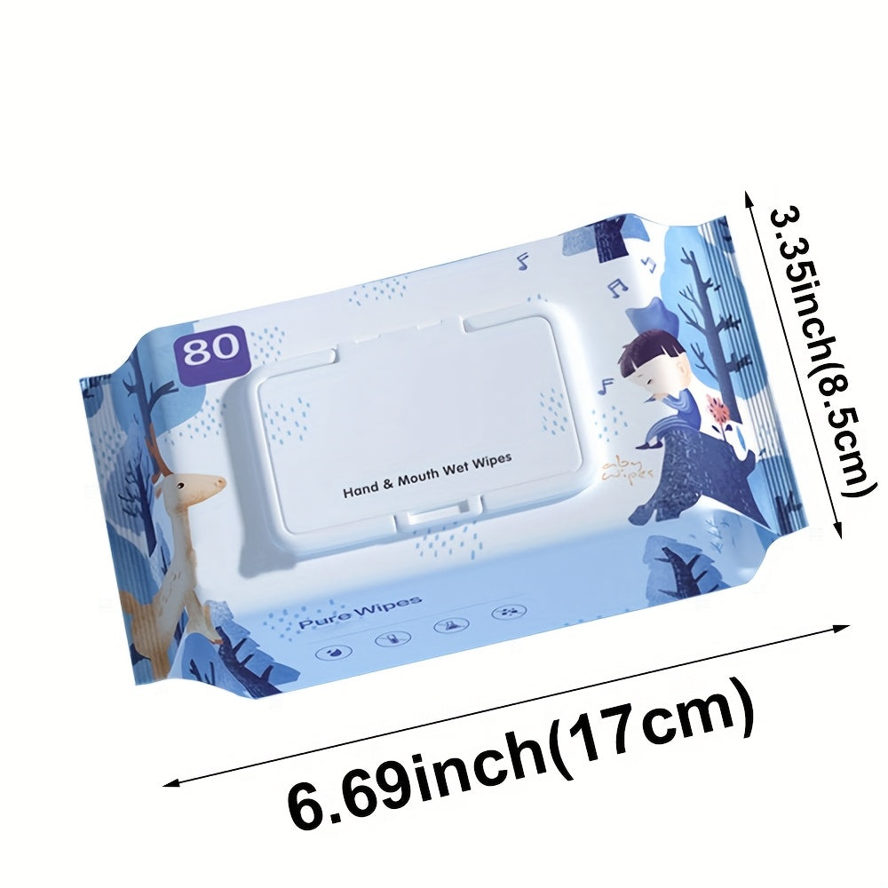 1pc 80pcs Sensitive Skin-Friendly Hand & Face Cleansing Wipes, Fragrance-Free, Moisturizing, Universal Sanitation Product, Non-Woven, Flushable Toilet Paper Substitute