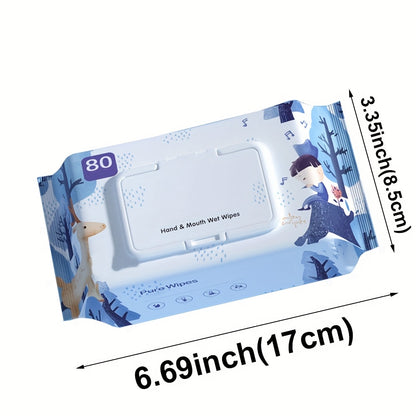 1pc 80pcs Sensitive Skin-Friendly Hand & Face Cleansing Wipes, Fragrance-Free, Moisturizing, Universal Sanitation Product, Non-Woven, Flushable Toilet Paper Substitute