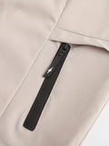 Chaqueta cortavientos informal con capucha para hombre: poliéster ligero e impermeable, con cremallera, color liso y bolsillos | Versátil para todas las estaciones