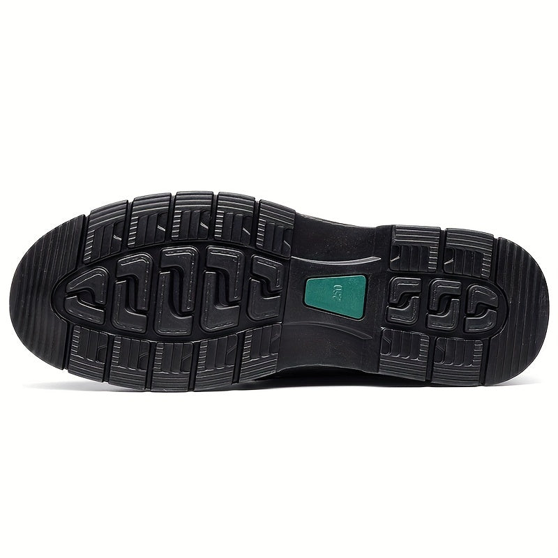 Botas de cuero para hombre, calzado térmico de invierno, botas de senderismo cortavientos con forro afelpado