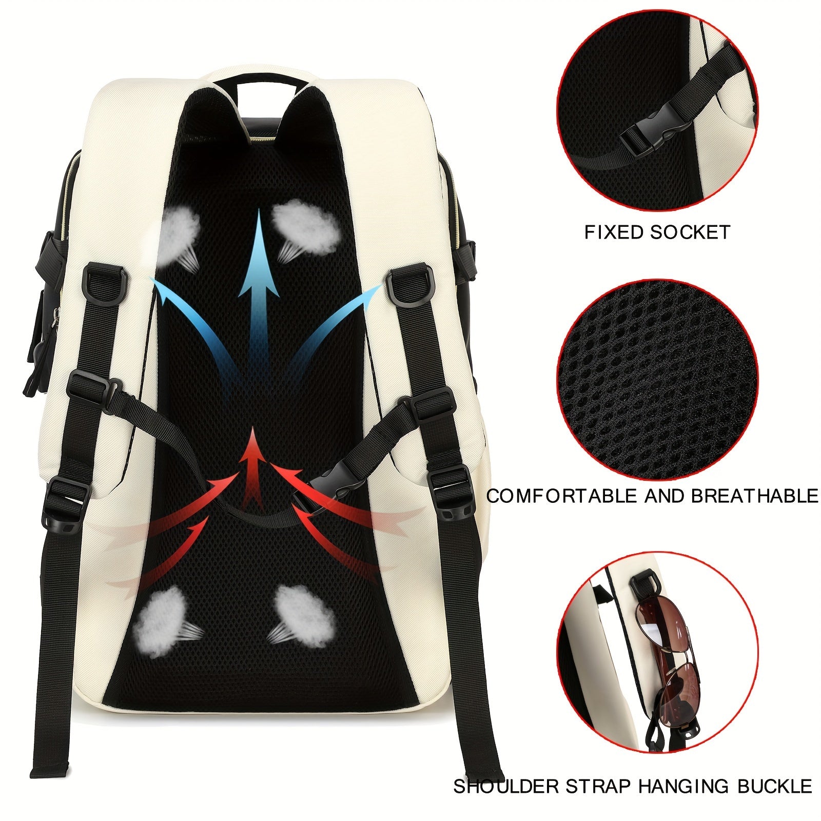 Mochila de viaje con compartimento para zapatos, mochila de gran capacidad para ordenador de negocios, mochila deportiva para viajes al aire libre