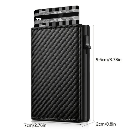 Men's Anti-theft Wallet, RFID Blocking Credit Card Holder With Zipper Coin Pocket, Automatic Pop-up Card Holder Money Clip, Ideal Gift For Men