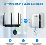 WiFi Range Extender Repeater 300Mbps, Wireless Signal Amplifier Router Booster, Power Adapter, 175V-265V Voltage, European Plug, No Battery Included