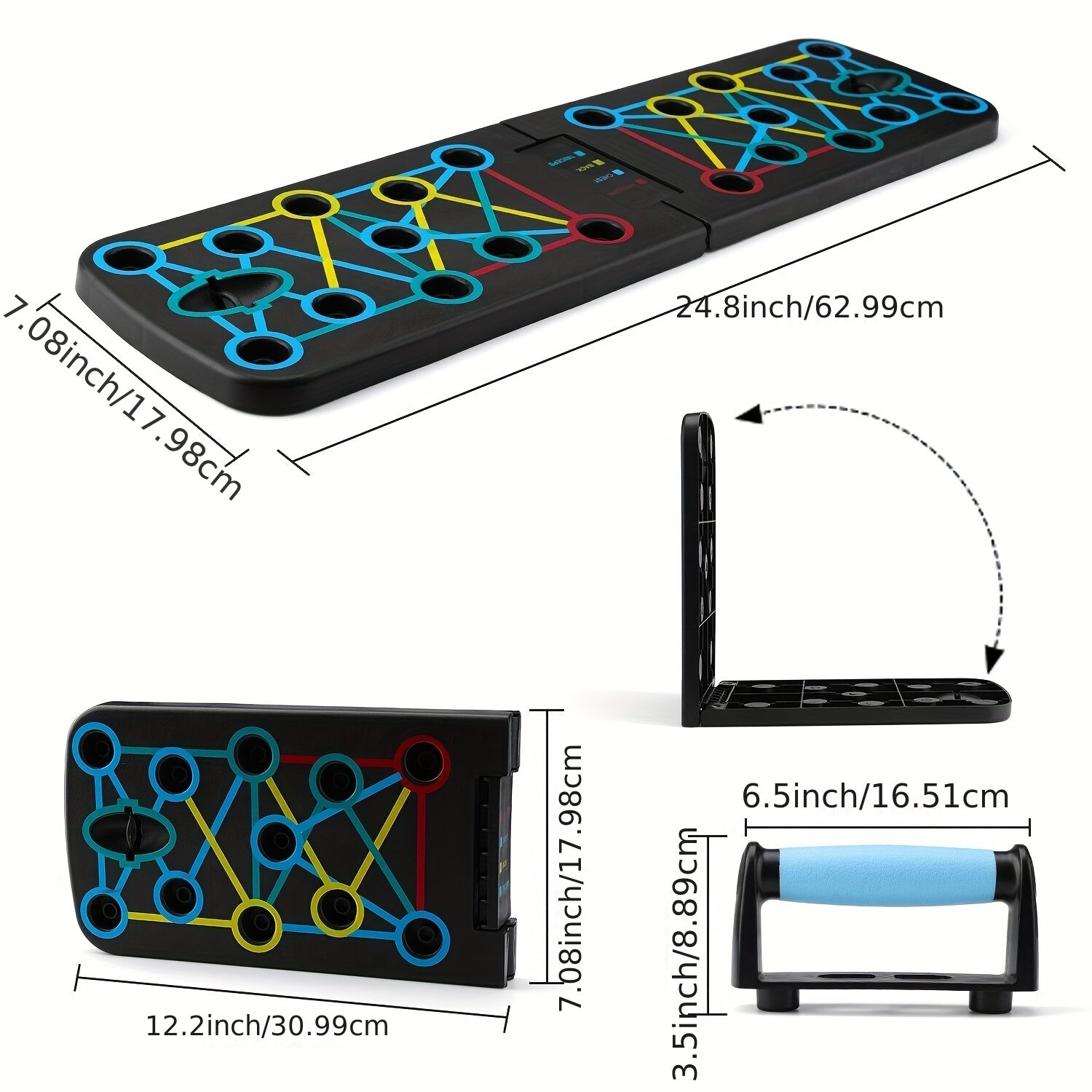 11pcs/set Push-Up Board, Portable Foldable with Resistance Band, Home Gym Push-Up Bar, Floor Push-Up Handle, Professional Strength Training Equipment for Men and Women