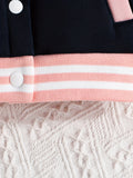 Conjuntos casuales bonitos, conjunto de abrigo y pantalón de béisbol con estampado de letras para niñas pequeñas, ropa de exterior para primavera y otoño.
