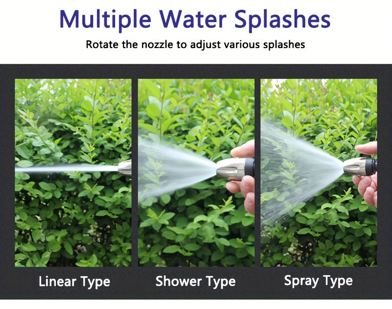 Pistola de agua de alta presión para lavado de autos, boquilla multifunción para manguera de jardín, rociador de varilla gruesa ajustable con punta de cobre chapado, adaptador universal de conexión rápida de 3/4" y 1/2" para herramientas de limpieza.