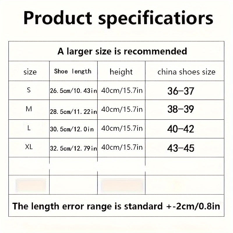 1 Pair PVC Rain Shoe Covers, Non-Slip, Reusable, High Boot Protector for Outdoor Use - Hand Washable, Durable, Slip-Resistant Overshoes for Men and Women