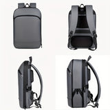 1pc Men's Solid Color Business Backpack, Commuter Bag With Trolley Strap, Casual Daypack For Going Out &amp; Leisure Travel, Waterproof 15-in Laptop Bag