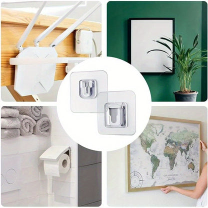 20pcs Strong Adhesive Wall Hooks - Transparent, Easy Install, Multi-Purpose Suction Cup Mount for Kitchen &amp; Bathroom Storage Solutions