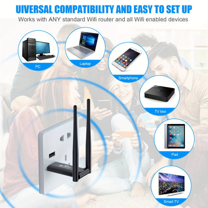 1pc USB Wireless Repeater WiFi Range Extender, 300Mbps Network Signal Amplifier Extender WiFi Booster, Suitable For Upstairs And Downstairs WiFi With Dead Ends.