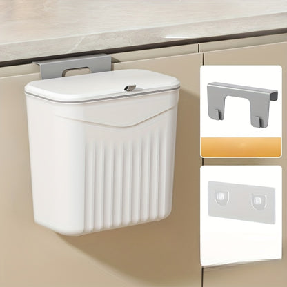 Papelera de pared blanca para cocina, fácil de limpiar y que ahorra espacio. Plástico duradero. Almacenamiento multifuncional.