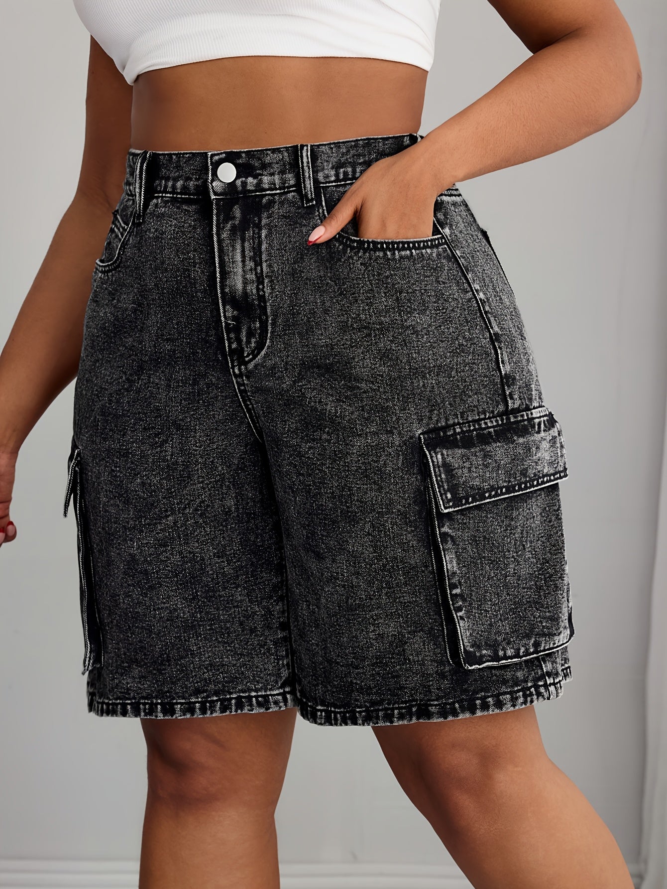 Gray Women's Denim Shorts