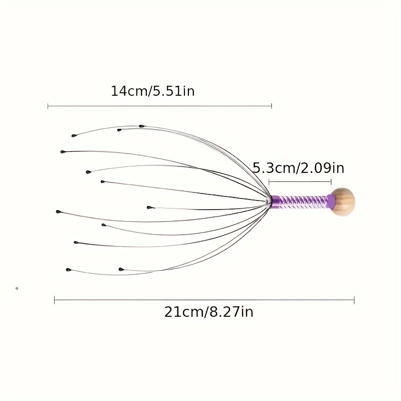 [1pc Scalp Massager with Stainless Steel Bristles] Scalp Massager with 304 Stainless Steel Bristles, Ergonomic Handheld Massager for Hair Care, Relaxation, and Wellness, with Plastic Handle, for Ideal Mother'S Day Gift