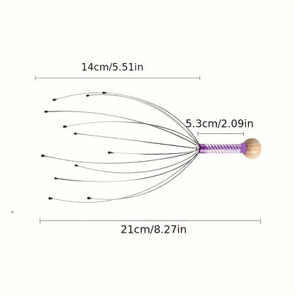[1pc Scalp Massager with Stainless Steel Bristles] Scalp Massager with 304 Stainless Steel Bristles, Ergonomic Handheld Massager for Hair Care, Relaxation, and Wellness, with Plastic Handle, for Ideal Mother'S Day Gift