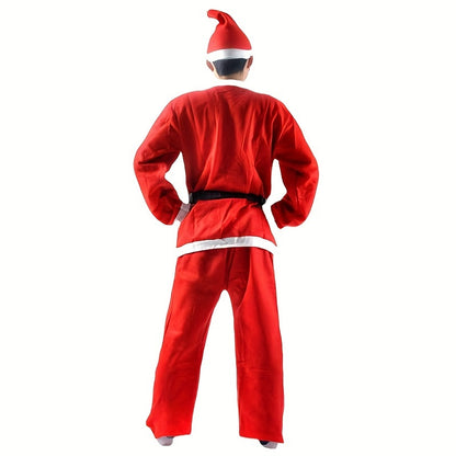 7PCS, Santa Claus Costumes Adult Christmas Costumes Men's And Women's Christmas Costumes Santa Claus Play Christmas Halloween Costumes