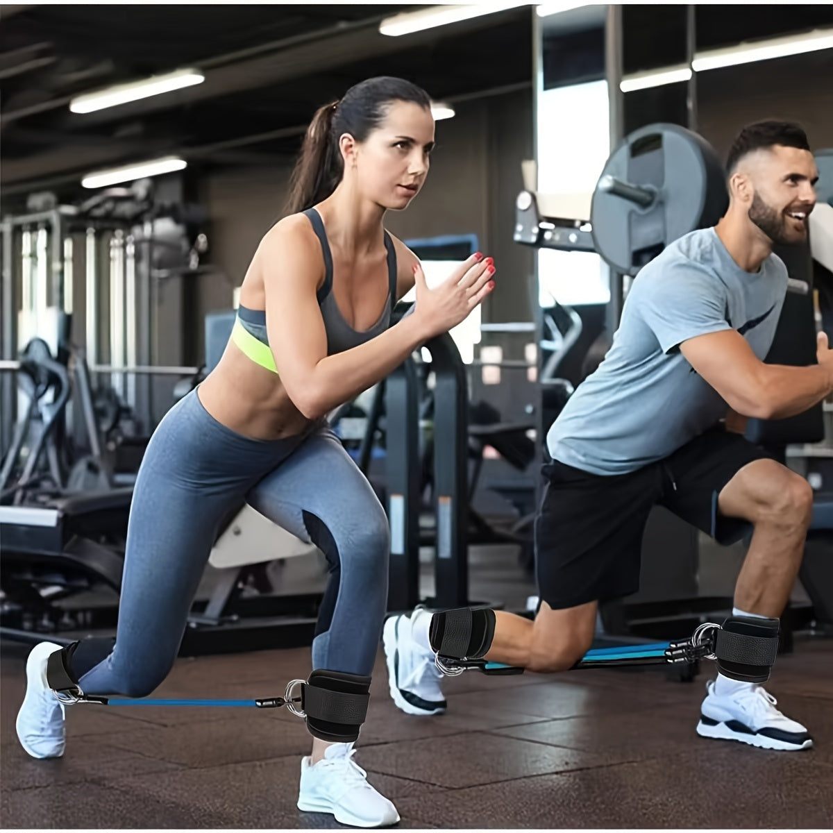 Adjustable Ankle Resistance Bands Set With Ankle Strap, Home Gym Booty And Leg Strength Training Equipment, Glute Kickback Straps