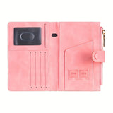 Fashion RFID Anti-theft Travel Wallet - Spacious and Safe, with Zipper Closure, Can Hold Passport, Bank Cards, Credit Cards, Photos, ID Cards, SIM Cards, Change, with Zipper Closure, Suitable for Going Out, Gift, Plot Person