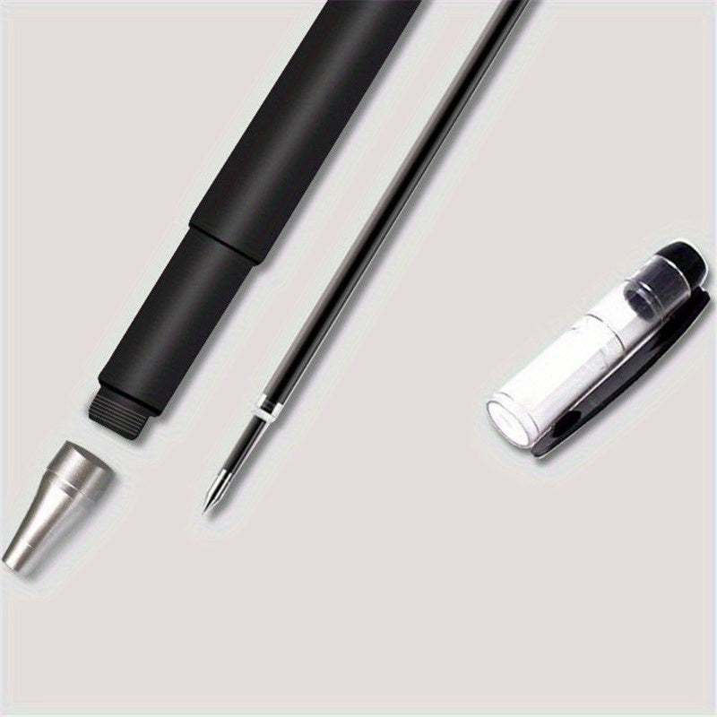 Bolígrafos negros de escritura suave de 0,5 mm: ideales para estudiantes y oficinas, firmas comerciales y exámenes. Bolígrafo redondo.