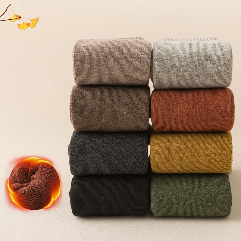 5 Pairs of Mixed Color Random Length Stockings-LJM-Autumn and Winter Thickened Warm Combination Socks