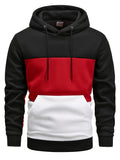 Color Block Hoodie, Cool Hoodies for Men, Men's Casual Graphic Design Pullover Hooded Sweatshirt with Kangaroo Pocket, Streetwear for Winter and Fall, As Gifts