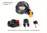High-Security Bike Cable Lock with Key, Brushed PVC Finish, Anti-Theft Shear-Resistant, Waterproof, 12mm Thick, 125cm Length with Mounting Bracket