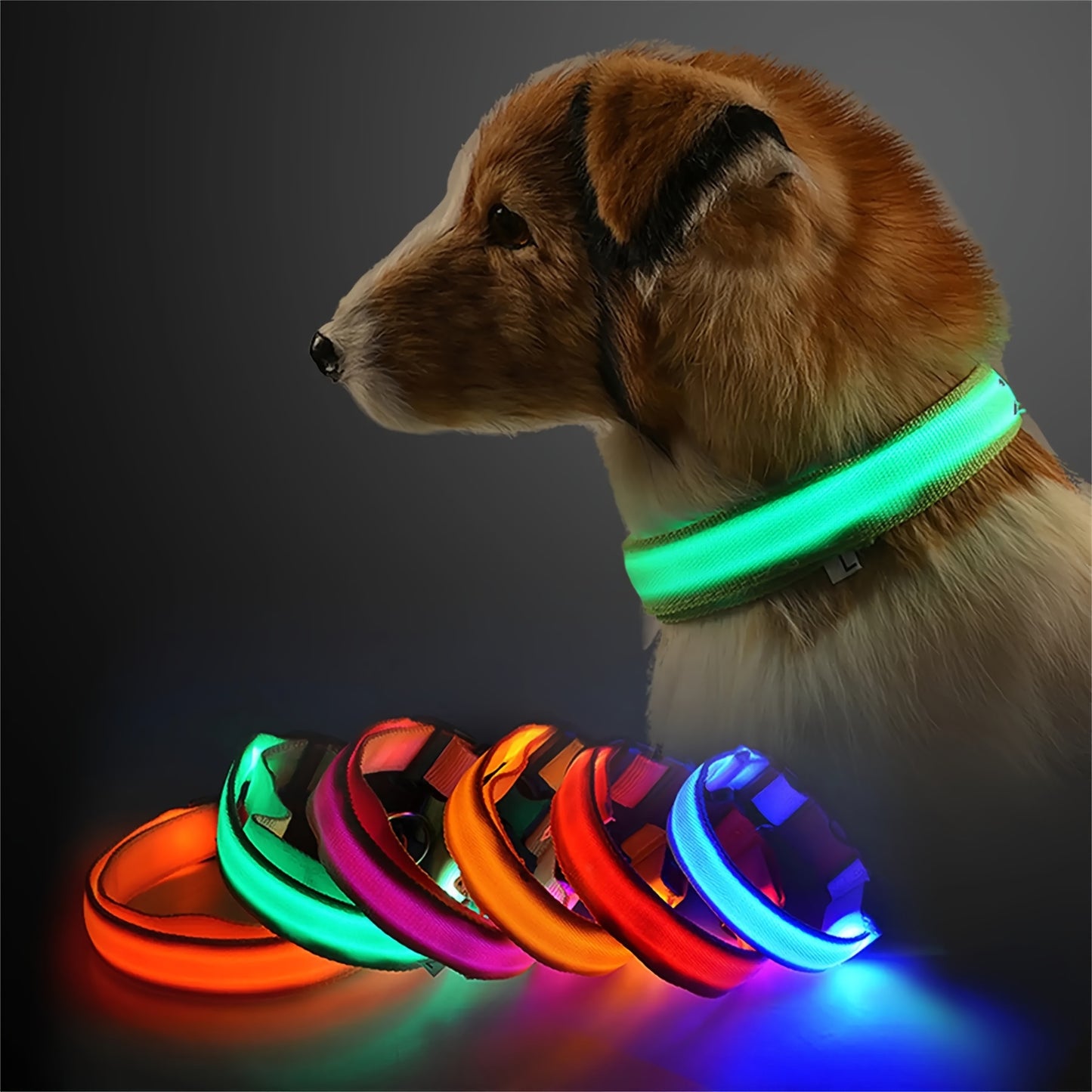 LED Glow-In-The-Dark Pet Collar For Small And Medium Dogs, Keep Your Pet Safe And Visible During Night Walks