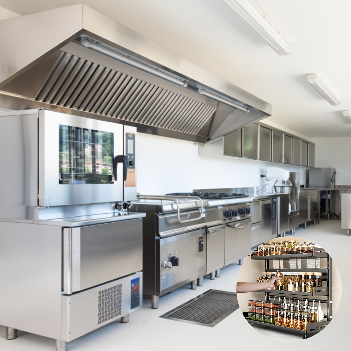 Especiero de acero de varios niveles LDQ: organizador de encimera resistente a la intemperie para cocinas de hogares y restaurantes