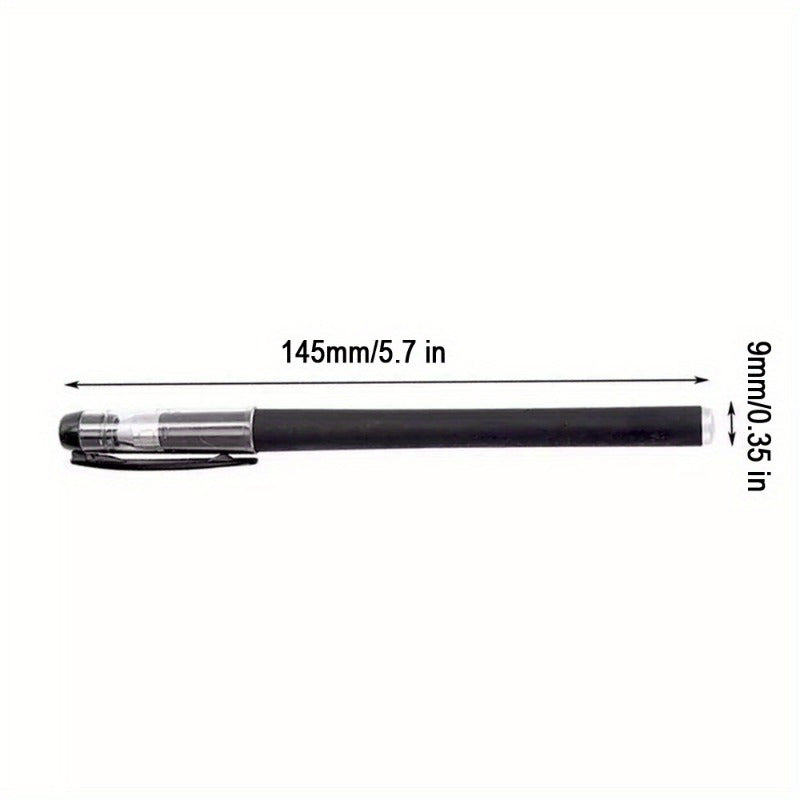 Bolígrafos negros de escritura suave de 0,5 mm: ideales para estudiantes y oficinas, firmas comerciales y exámenes. Bolígrafo redondo.