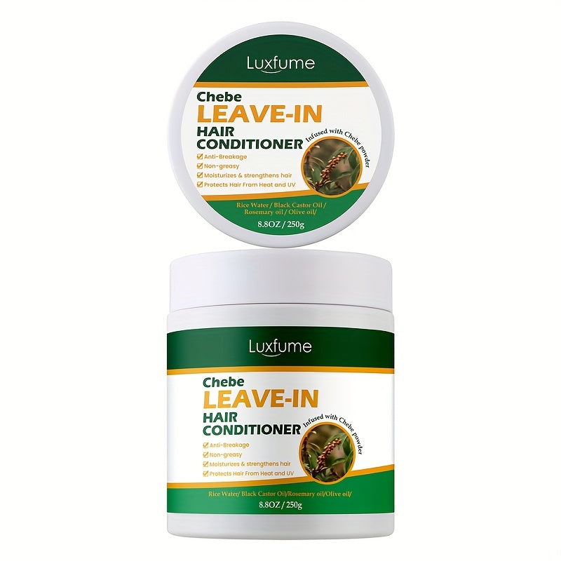Chebe Leave In Conditioner with Castor oil, Thickening Strengthening Chebe Butter, Chebe Powder, Chebe Oil, Best for Split Ends/Dry/Damaged Hair