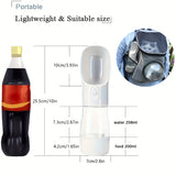 2-in-1 Portable Pet Water Bottle with Food Storage - Leakproof, Collapsible Dog &amp; Cat Hydration Dispenser for Outdoor Adventures