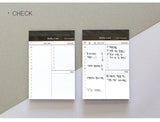 Mini daily checklist planner. Desk time schedule. Office/school notebook/planner. Stationery weekly planner.