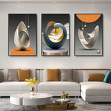 3-piece Modern Canvas Print Posters, Abstract Geometric Canvas Wall Art Paintings, Artwork Wall Painting for Living Room Bedroom Bathroom Office Hallway Kitchen Wall Decor, No Frames