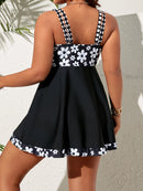 Plus Size Stretchy Comfy Two-piece Tankini Set For Beach Vacation, Cute & Stylish Bathing Suit, Women's Swimwear & Clothing