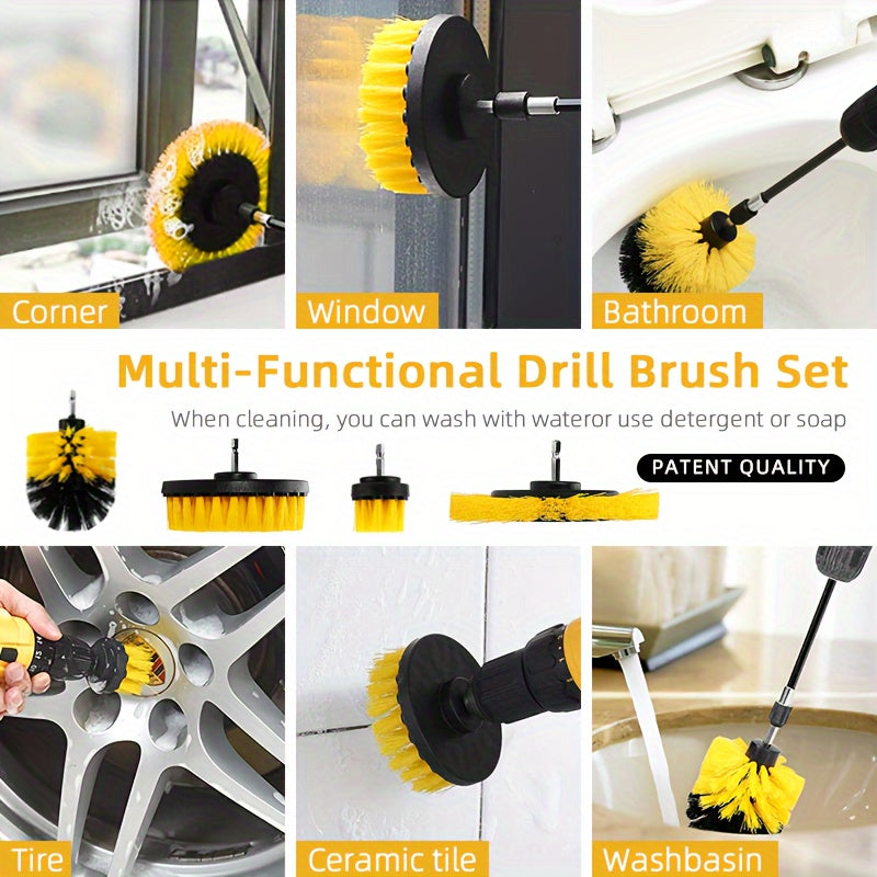 20pcs Car Detailing Brush, Glove Waxing Pad, Tire Interior Air Conditioner Electric Cleaning Brush, With Storage Bag, Without Electric Brick