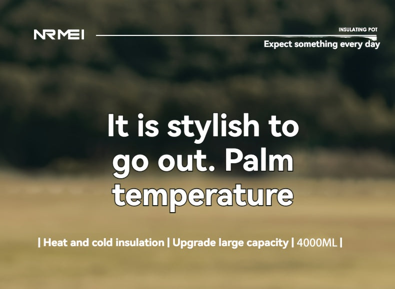 NRMEI Large Stainless Steel Insulated Water Bottle - 1L/2L/3L Capacity, Portable & Durable for Outdoor Activities, Travel, and Construction Sites