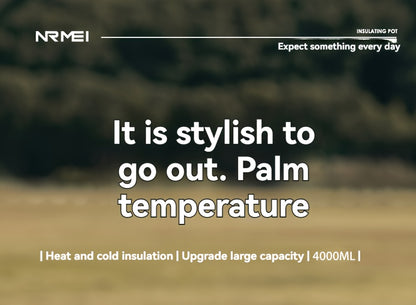NRMEI Large Stainless Steel Insulated Water Bottle - 1L/2L/3L Capacity, Portable & Durable for Outdoor Activities, Travel, and Construction Sites