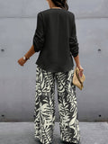 Spring-Summer Fashion Design Elegant Pullover Long Sleeve Top + Pants Set