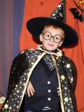 Boys Halloween Party Wizard Cloak With Hat Set, Spooky Witch Cloak Cape & Hat Perfect For Ghostly Attire