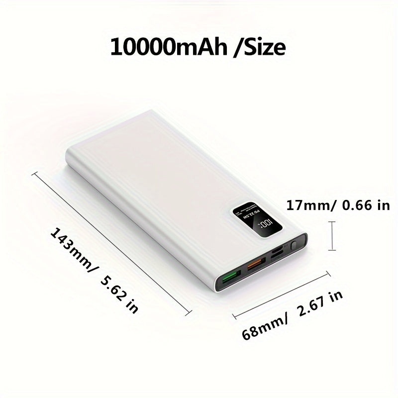 10000/20000/30000mAh, Large Capacity, Compact, Lightweight, Portable, Super Fast Charging Power Bank, LED Power Display Suitable For IPhone/Samsung/Android Electronic Products, Outdoor Power Emergency Device, Portable Power S