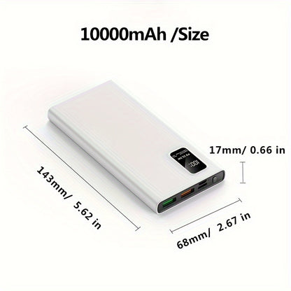 10000/20000/30000mAh, Large Capacity, Compact, Lightweight, Portable, Super Fast Charging Power Bank, LED Power Display Suitable For IPhone/Samsung/Android Electronic Products, Outdoor Power Emergency Device, Portable Power S