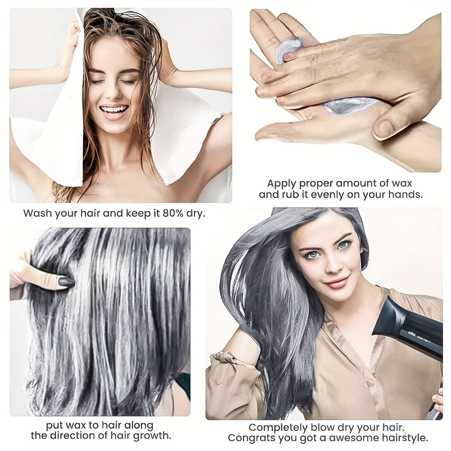 Two Boxes Of 120g Silvery Temporary Hair Colour Wax - Washable And Natural, Perfect For DIY Styling, Ideal For Christmas And Halloween Birthday Parties