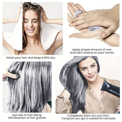 Two Boxes Of 120g Silvery Temporary Hair Colour Wax - Washable And Natural, Perfect For DIY Styling, Ideal For Christmas And Halloween Birthday Parties