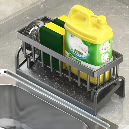 Kitchen Sink Organizer Box with Drain Tray, Robust Thickened Plastic Caddy for Soap, Sponge Holder, Dish Brush, and Kitchen Accessories - Uncharged Tools & Utensils Storage Solution