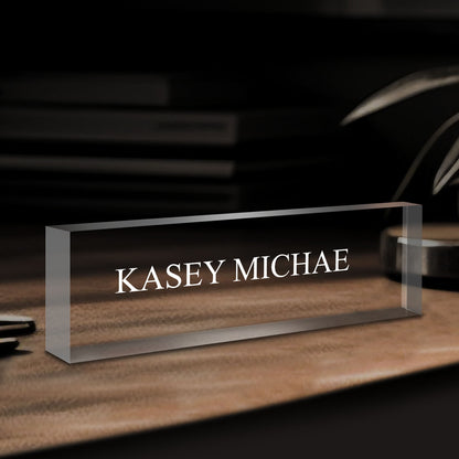 1pc, Office Engraved Acrylic Name Plate For Desk Desk Name Plate Personalized Custom Employee Appreciation Gifts Office Gifts For Women, Boss, Employee, Teacher, Manager Gifts For Employees