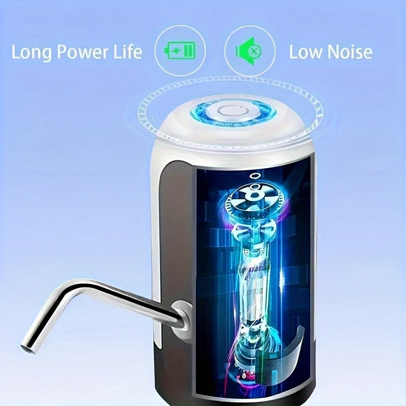 1pc, Water Bottle Pump, Electric Water Bottle Pump, USB Rechargeable Automatic Drinking Water Pump For Universal 3-5 Gallon Bottles, Portable Camping Water Dispenser
